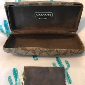 Coach eyeglass case and cleaner